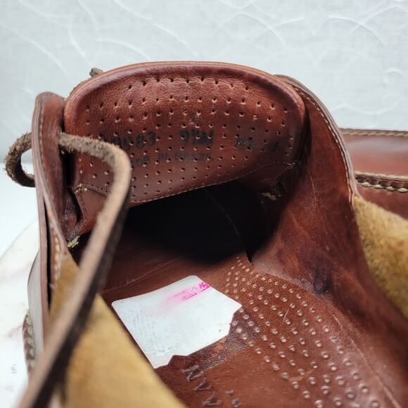 Cole Haan Shoe G Leather Loafers Mens 9.5 Brown Black Vibram Sole Deck Shoes - Picture 8 of 16